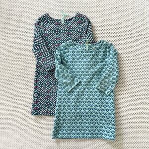 Vineyard Vines Toddler Girl Bundle Lot Two Blue Printed Shift Coastal Dresses 4T
